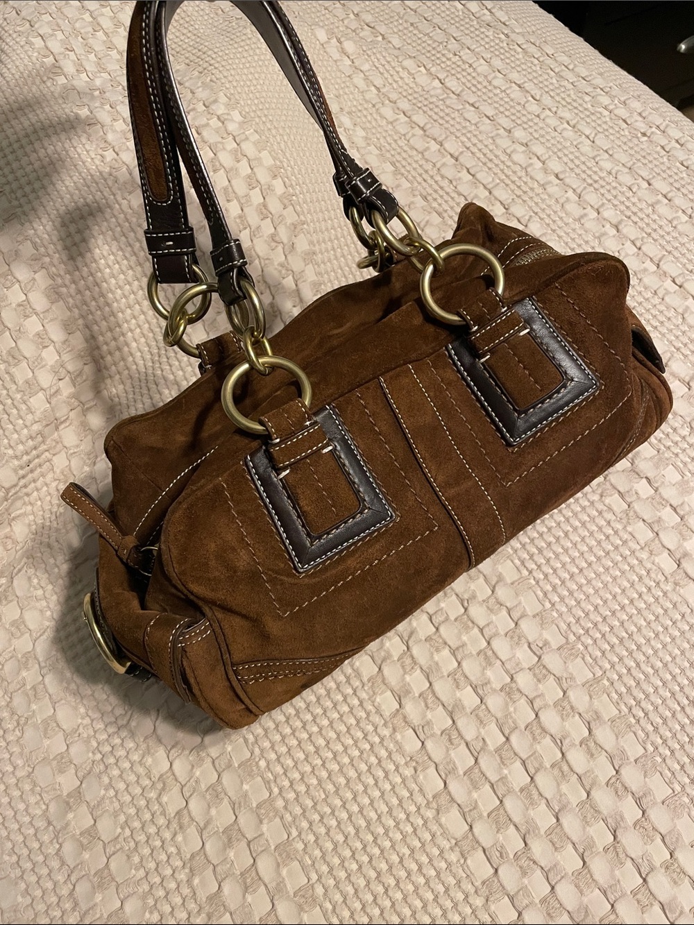 Coach Mia Soho shoulder bag- Brown suede chocolate brown